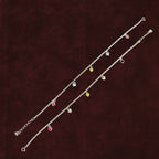 Vibrant Heart Charm Anklet Pair