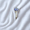 Blue Sapphire 925 Silver Ring with Accent Stones