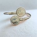 Vintage Silver Queen Victoria Coin Cuff Bracelet