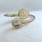 Vintage Silver Queen Victoria Coin Cuff Bracelet