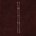 Silver Beads Anklet Pair on maroon background