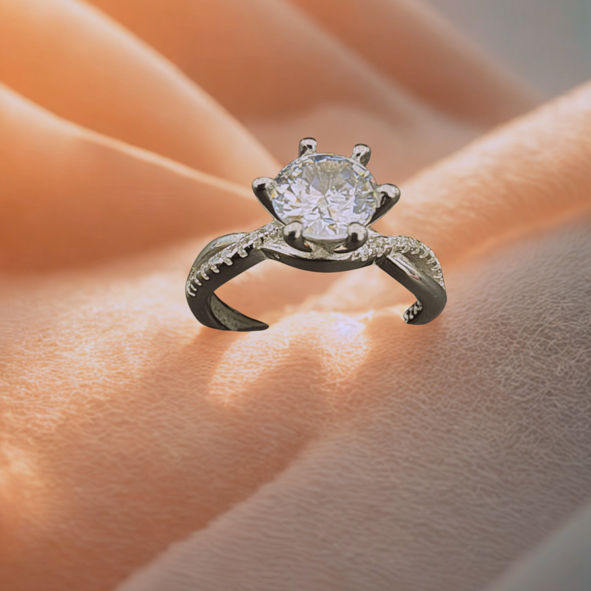 White Gemstone 925 Silver Ring