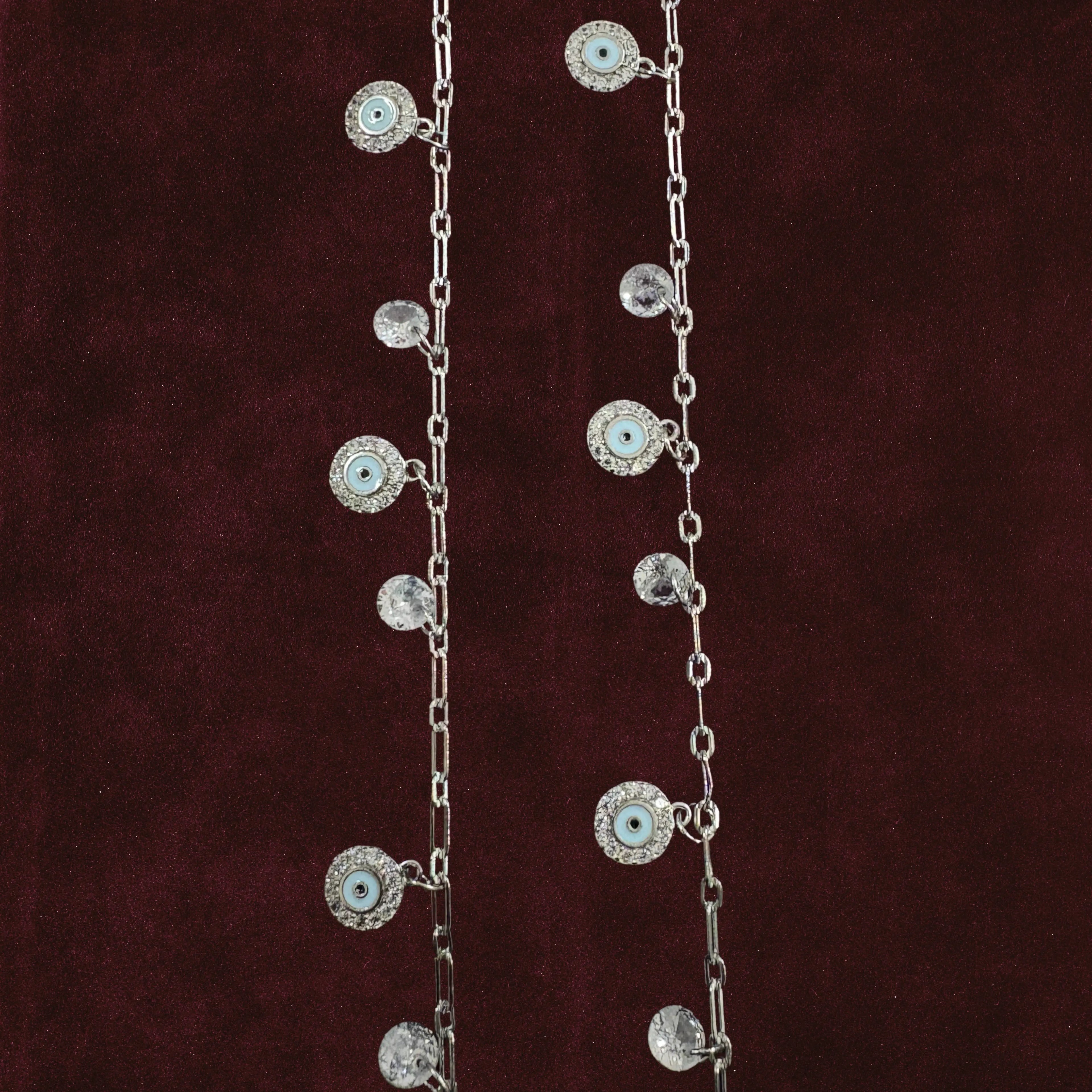 Close up of Aura Guard Charm Anklet Pair motif