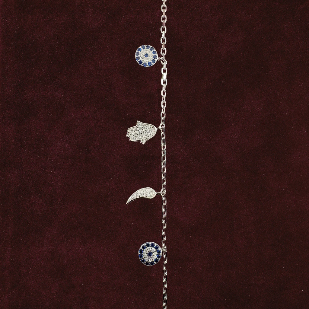 Closeup of Serene Sentinel Evil Eye Anklet 