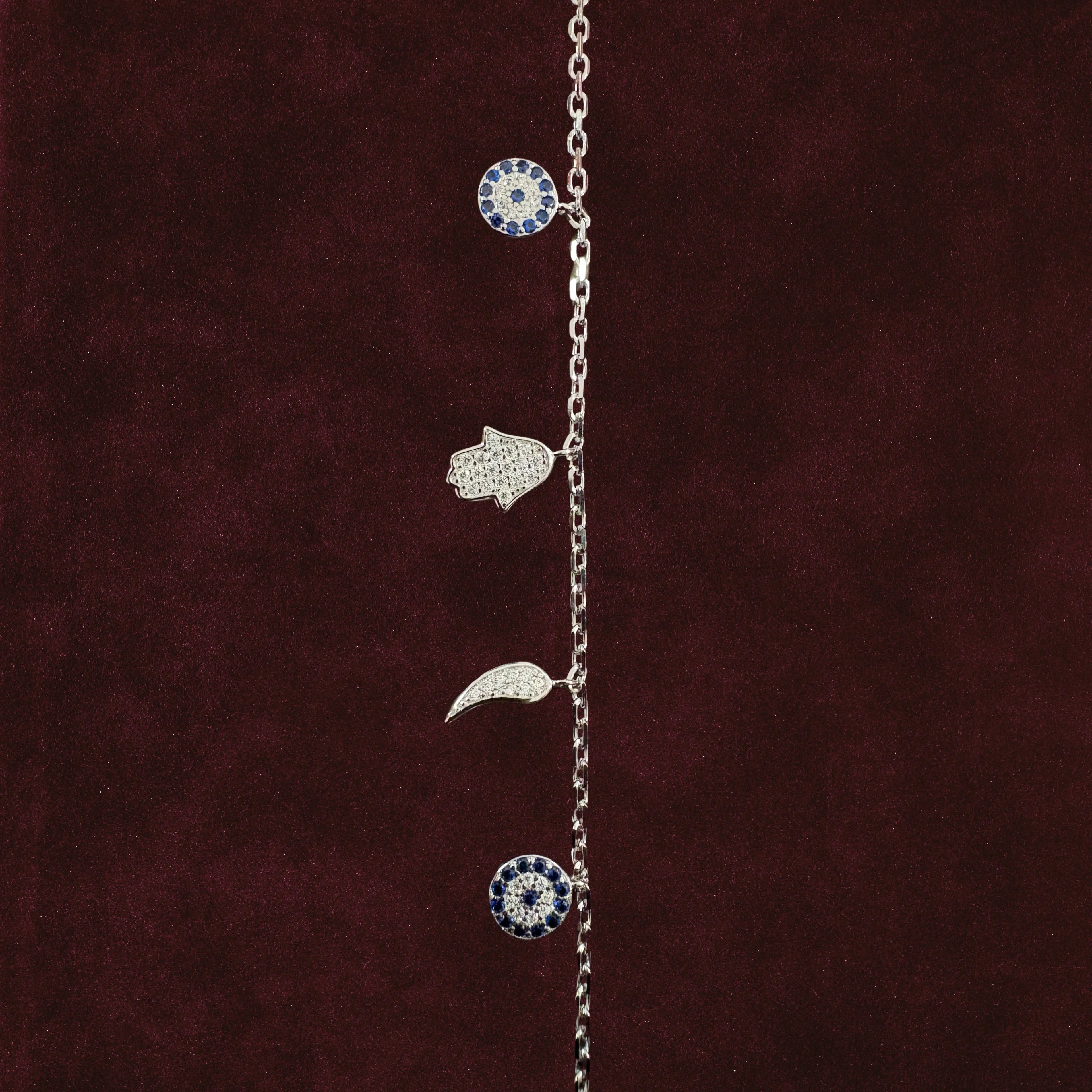 Closeup of Serene Sentinel Evil Eye Anklet 