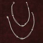 Double-Strand Filigree Orbit Anklet Pair