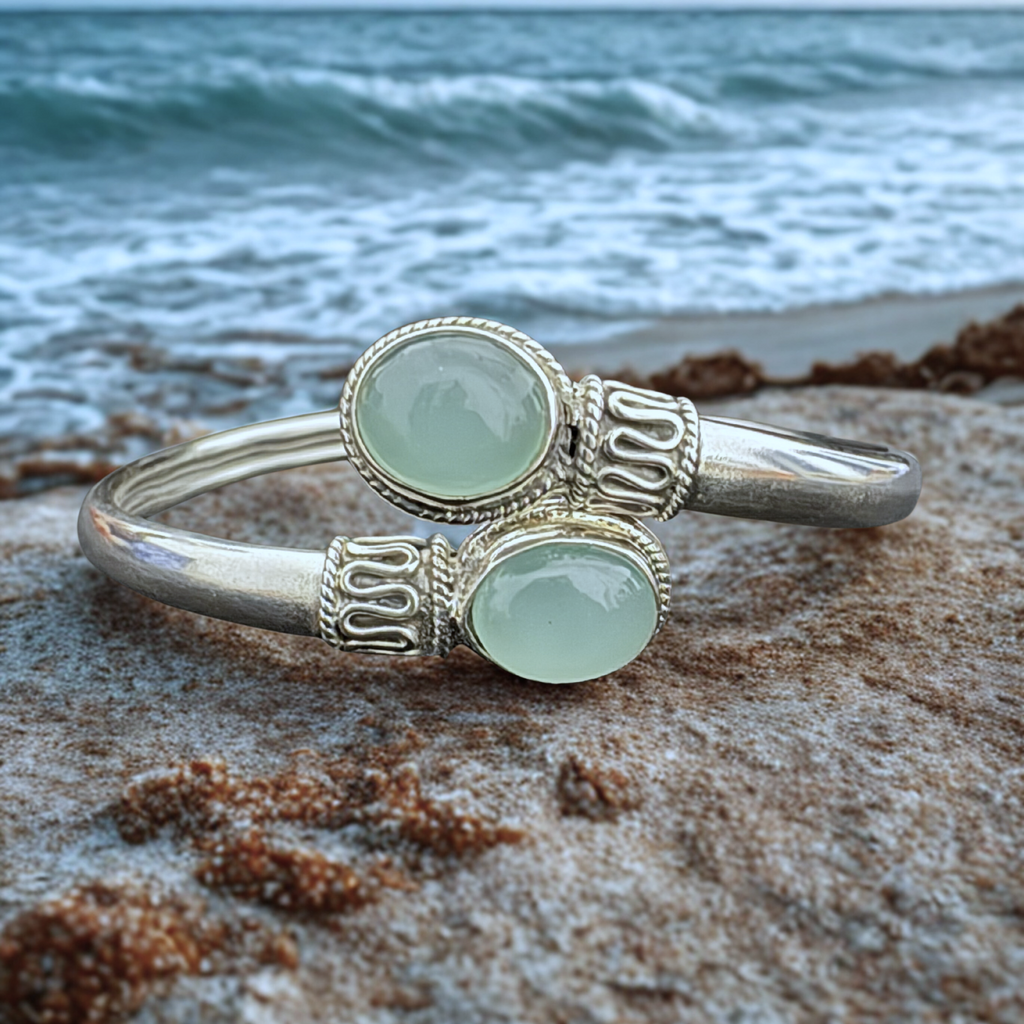 Green Stone 925 Sterling Silver Bracelet