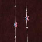Fluttering Dual-Tone Butterfly Anklet Pair closeup
