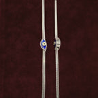 Sapphire Evil Eye Anklet Pair closeup