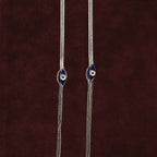 Sapphire Evil Eye Anklet Pair closeup on a solid background
