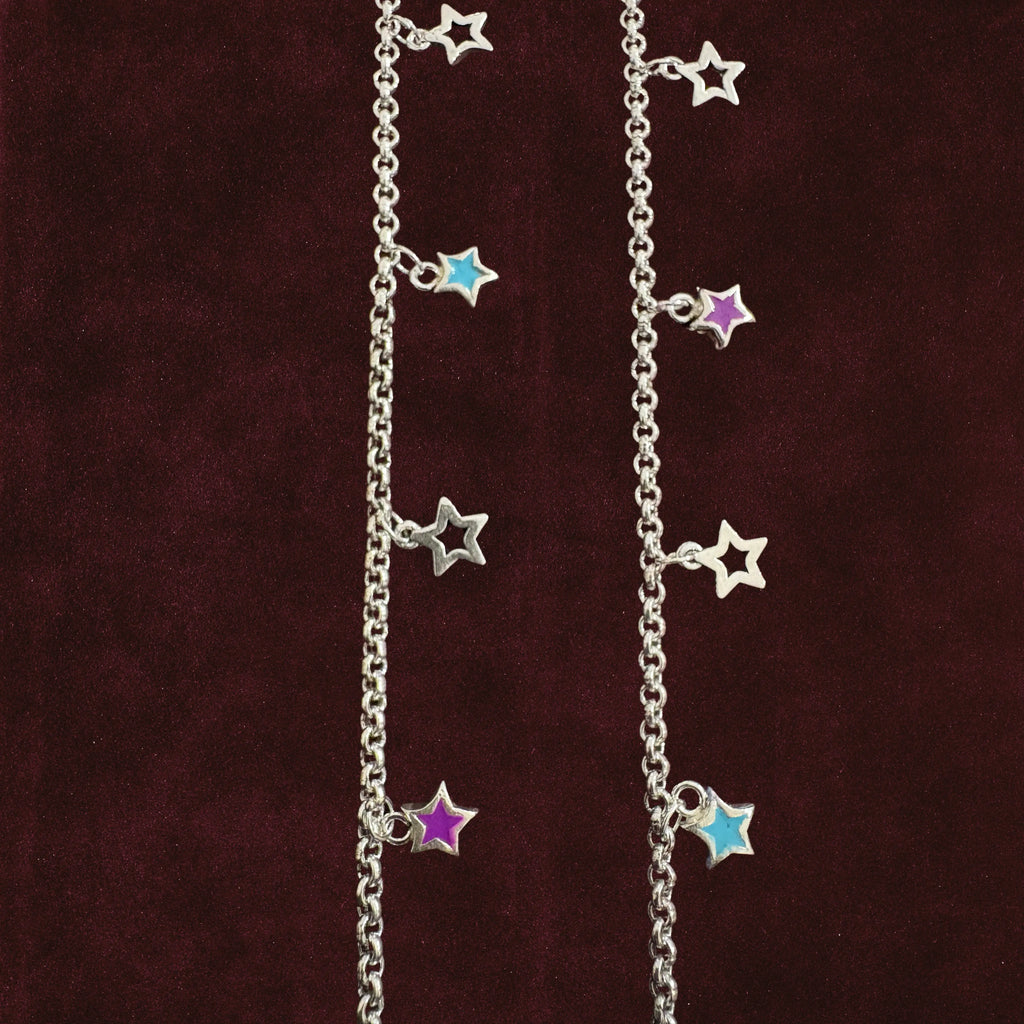 Starlit Charm Anklet Pair motif closeup