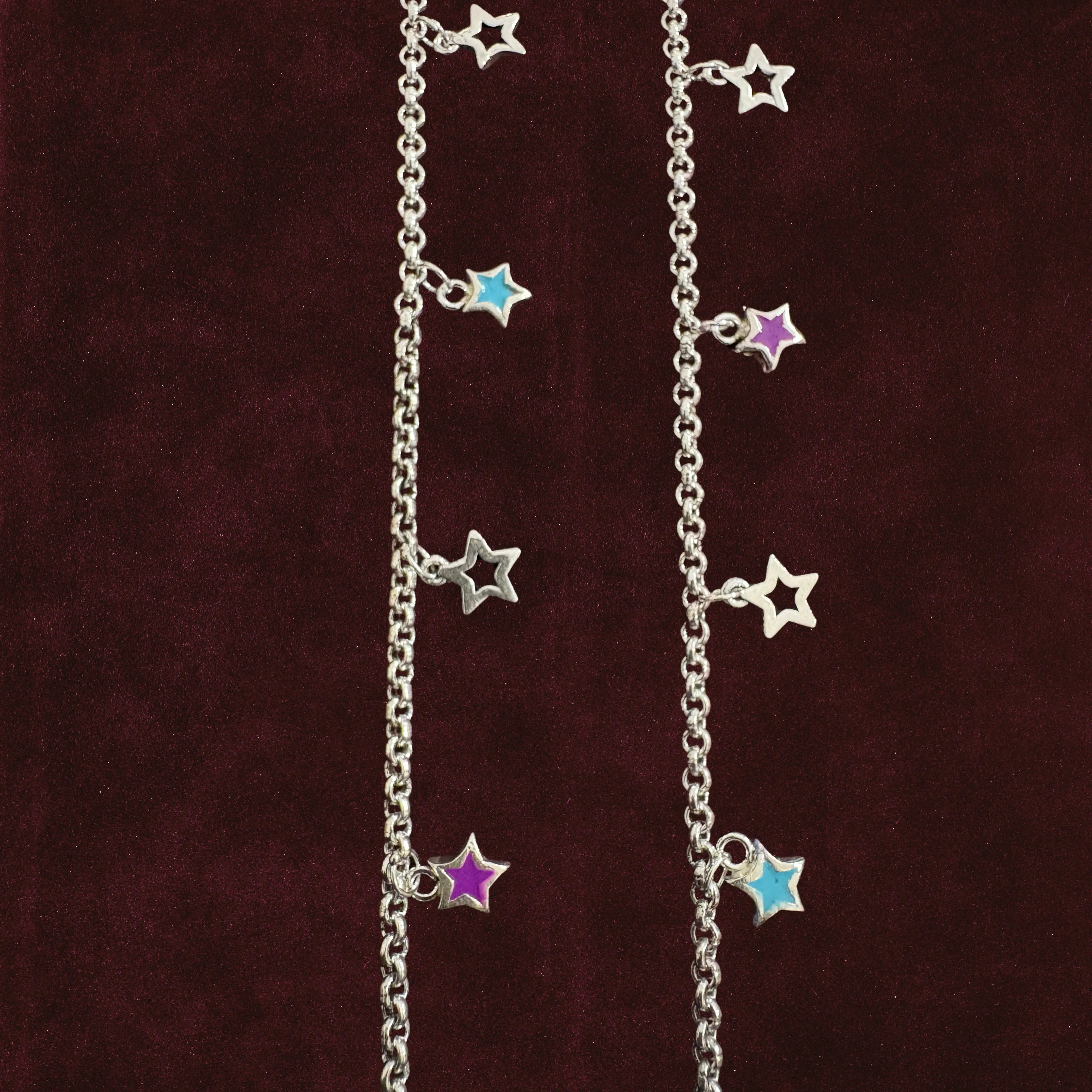 Starlit Charm Anklet Pair motif closeup