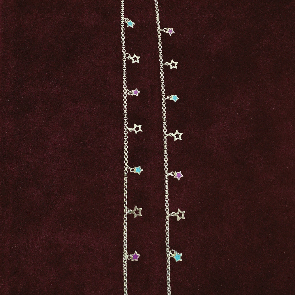 Starlit Charm Anklet Pair closeup on a solid background