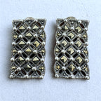 Sterling Silver Drop Earrings with Faceted Pyrite Accents