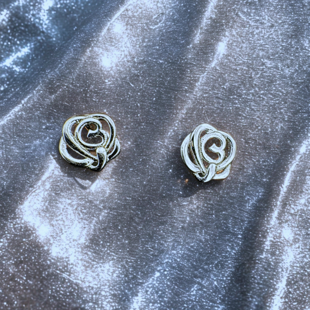 Sterling Silver Rose-Shaped Earring Studs for Everyday Elegance