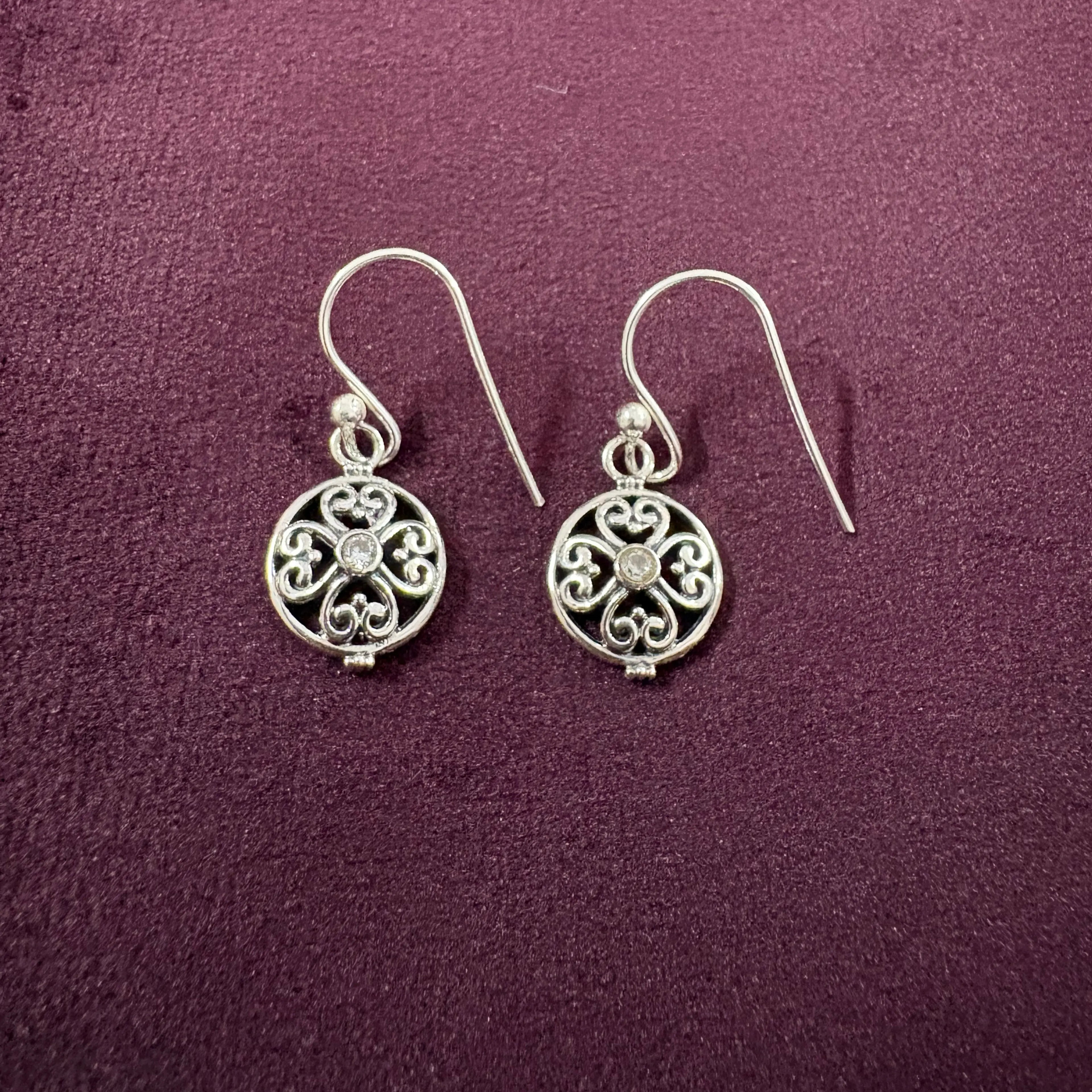 Ornate Filigree Sterling Silver Earrings