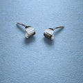 Elegant 92.5 Sterling Silver Curved Stud Earrings