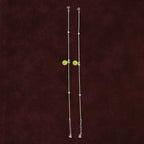 Sunflower Snake Chain Anklet Pair on maroon background