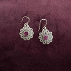 Royal Violet Bloom Sterling Silver Earrings