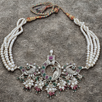 Peacock Motifs 925 Sterling Silver Necklace