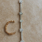 Sterling Silver Floral Chain Bracelet - Elegant Jewelry