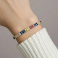 Multicolor Gemstone Sterling Silver Bracelet - Elegant Jewelry