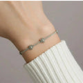 Sterling Silver Floral Chain Bracelet - Elegant Jewelry