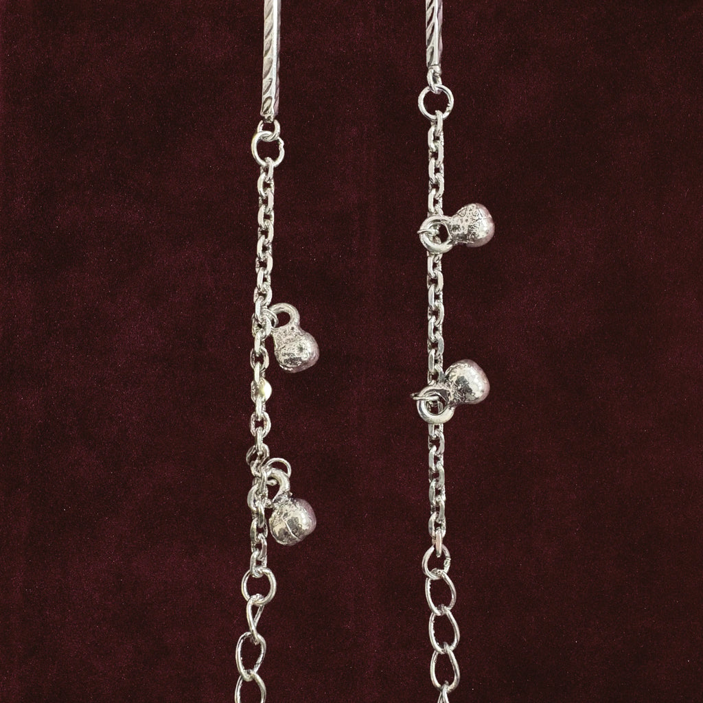 Close up of Classic Ghungroo Bar-Link Anklet Pair