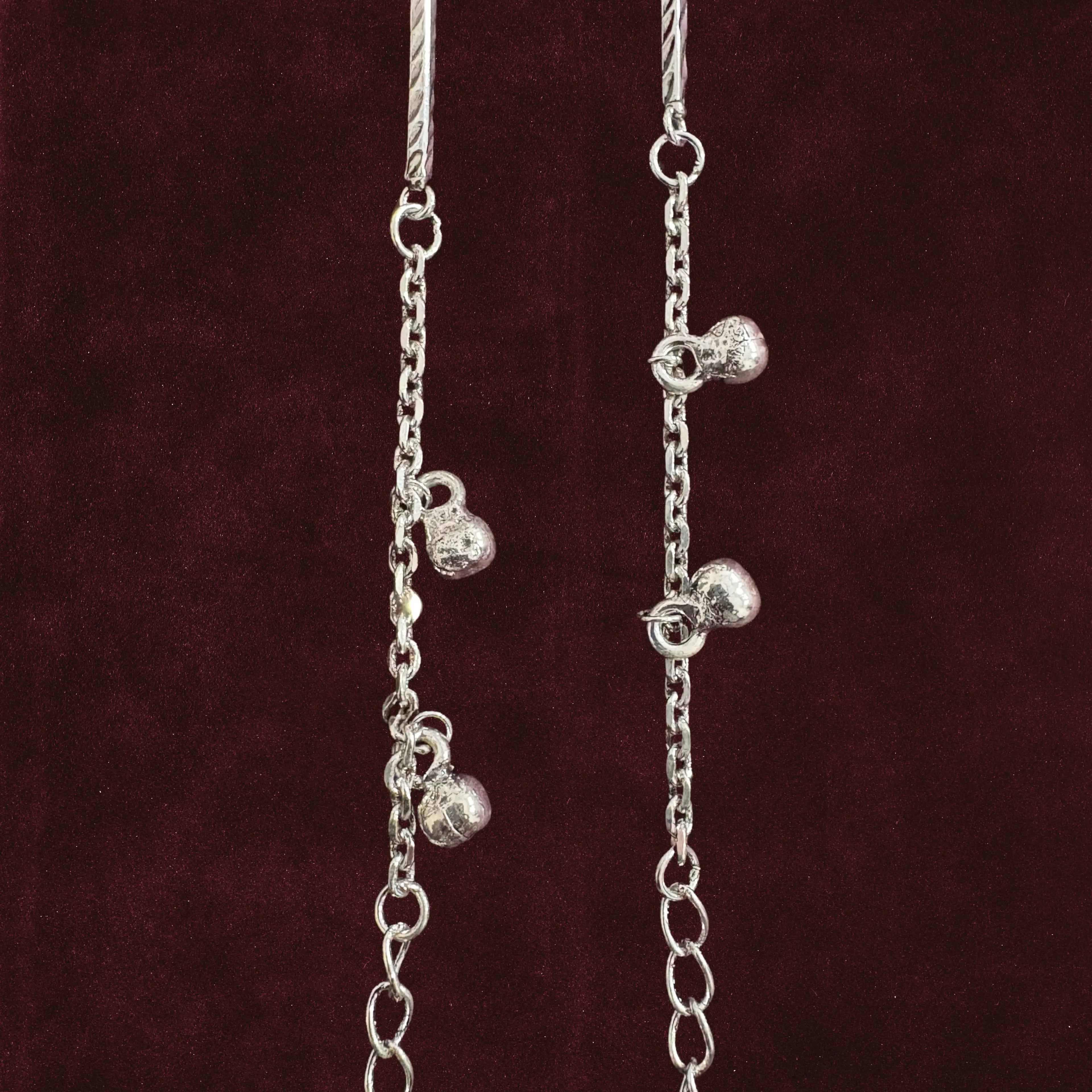 Close up of Classic Ghungroo Bar-Link Anklet Pair