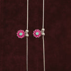 Close up of Pink Floral Anklet Pair motif