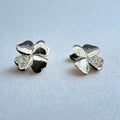 Sterling Silver Four-Leaf Clover Earring Studs - Elegant Jewelry