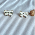 Elegant Sterling Silver Bow Knot Stud Earrings