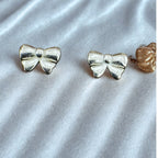 Elegant Sterling Silver Bow Knot Stud Earrings