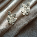 Sterling Silver Double Butterfly Stud Earrings