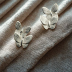 Sterling Silver Double Butterfly Stud Earrings