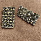 Sterling Silver Drop Earrings with Faceted Pyrite Accents