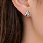 Sterling Silver Rose-Shaped Earring Studs for Everyday Elegance