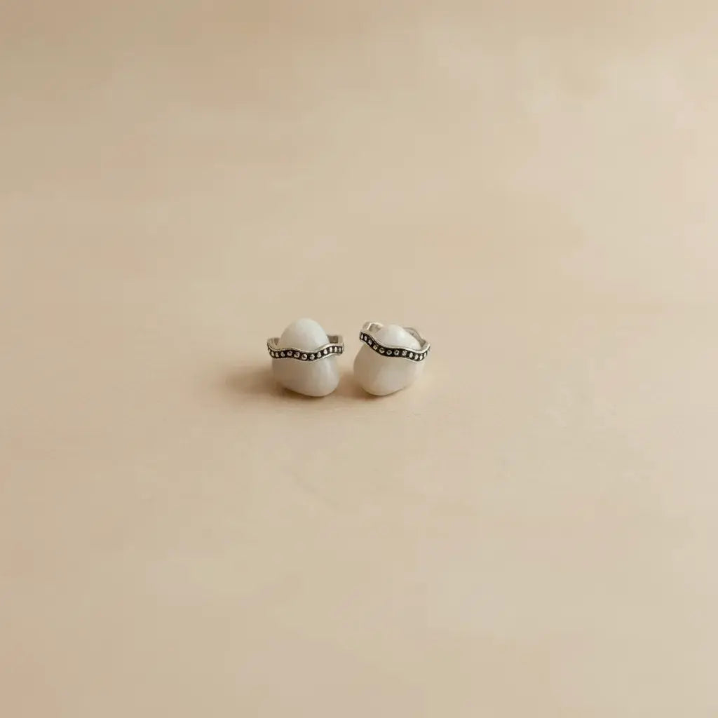 Wavy Beaded Oxidized Band Toe Rings 