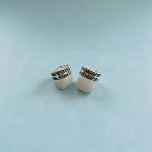 Braided Oxidized Band Toe Ring pair