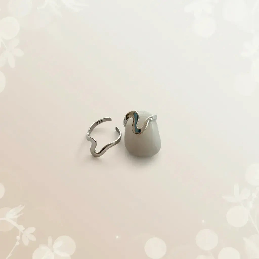 Ebb & flow toe ring pair