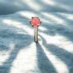 Red Gemstone 925 Silver Ring