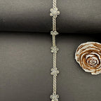Sterling Silver Floral Chain Bracelet - Elegant Jewelry