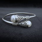 Elegant Pearl Silver Bracelet