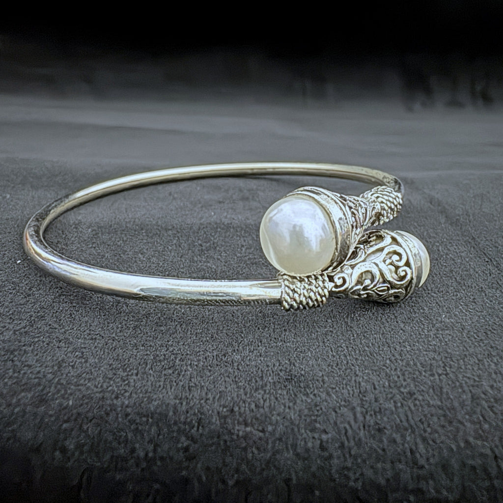 Elegant Pearl Silver Bracelet