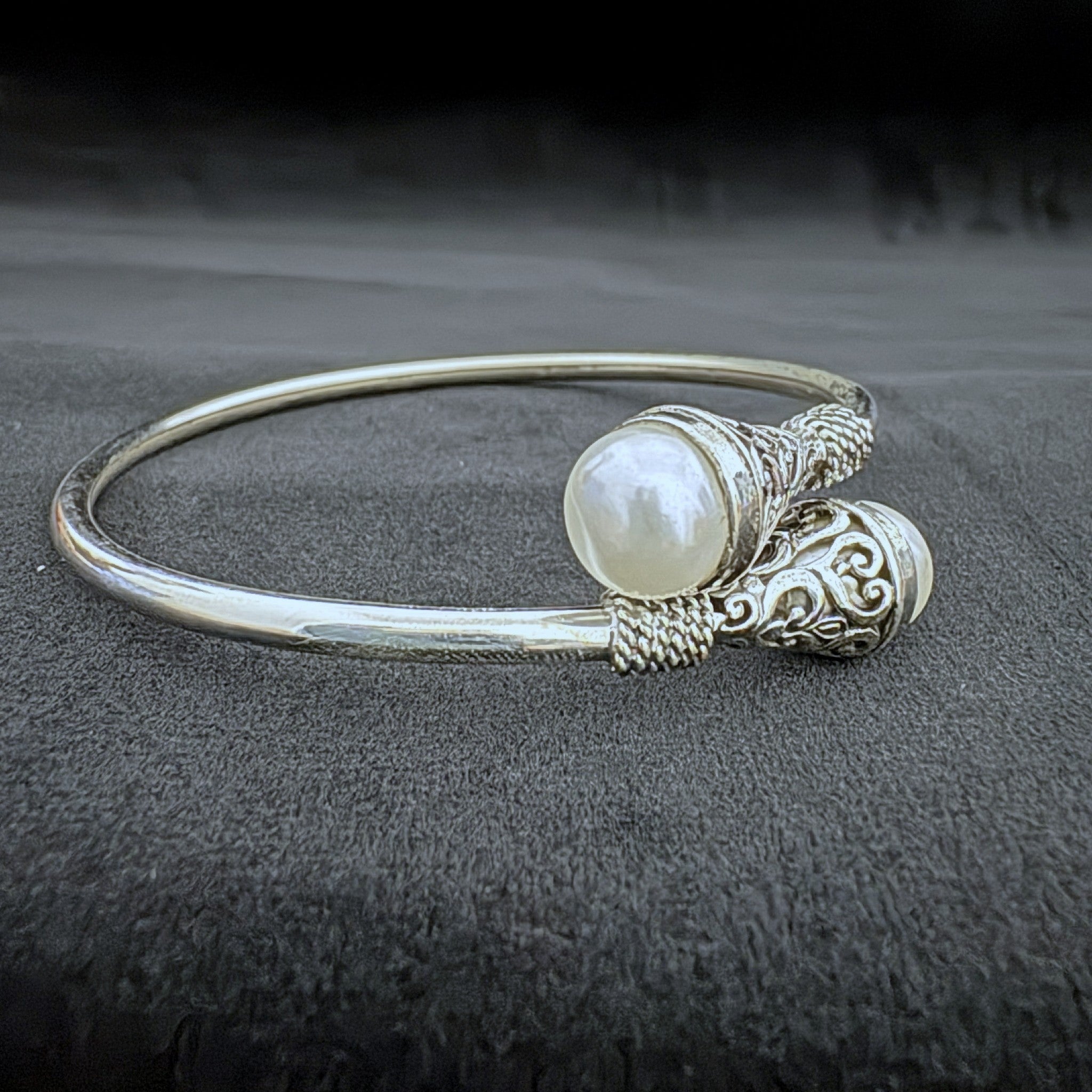 Elegant Pearl Silver Bracelet