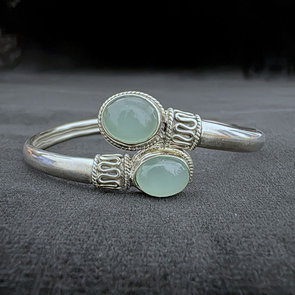 Green Stone 925 Sterling Silver Bracelet