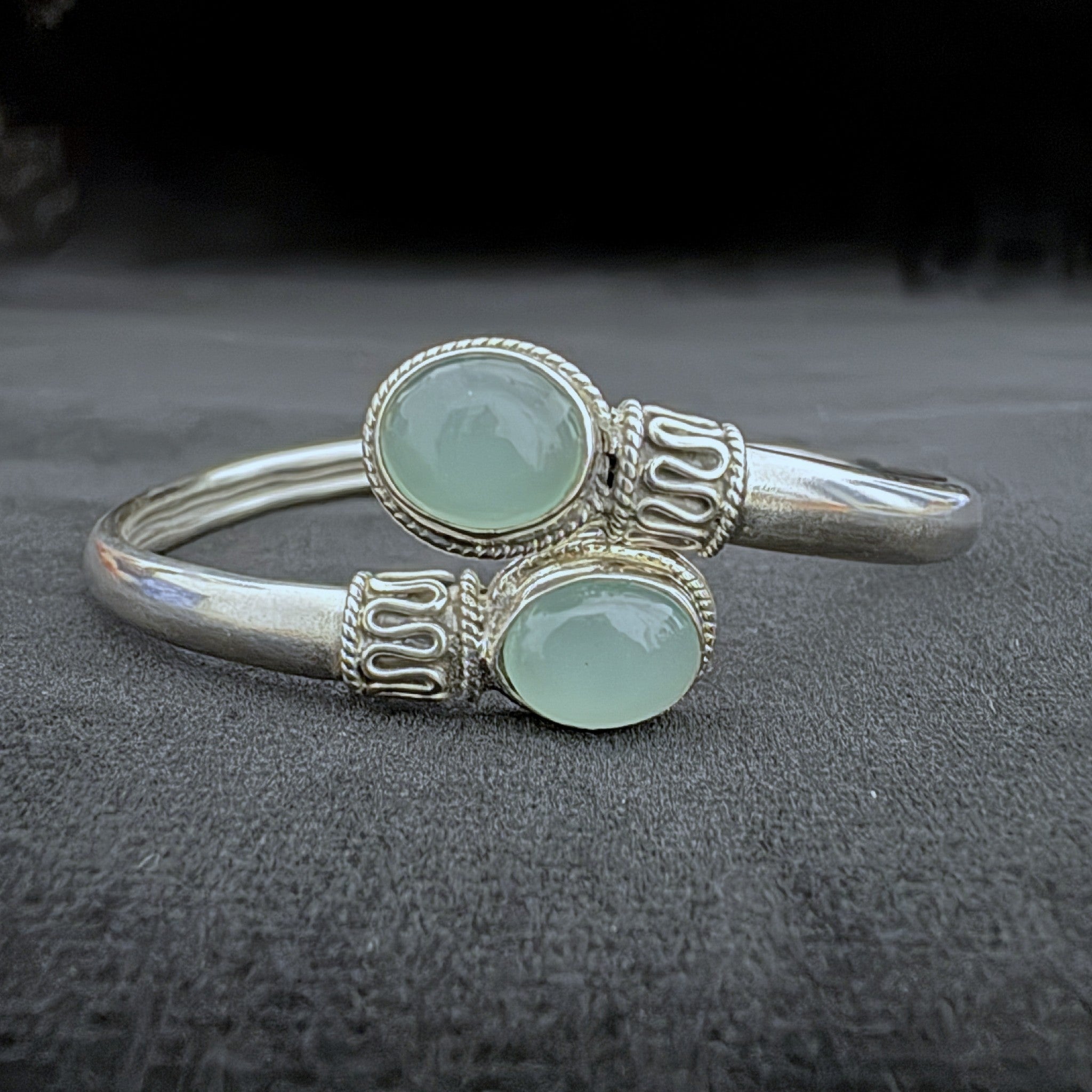 Green Stone 925 Sterling Silver Bracelet