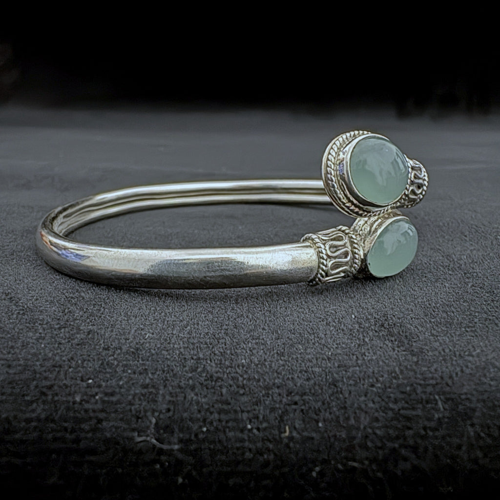 Green Stone 925 Sterling Silver Bracelet