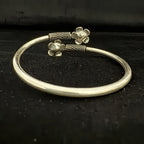 Elegant Silver Flower Cuff Bracelet - Bhavya Silvers
