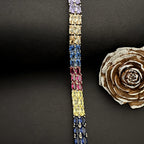 Multicolor Gemstone Sterling Silver Bracelet - Elegant Jewelry